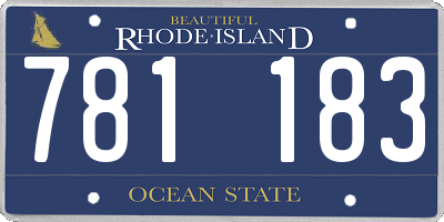 RI license plate 781183