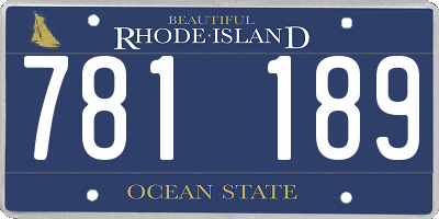 RI license plate 781189