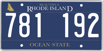 RI license plate 781192