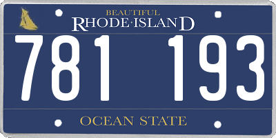 RI license plate 781193