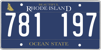 RI license plate 781197