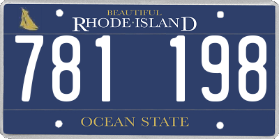 RI license plate 781198