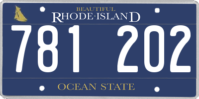RI license plate 781202