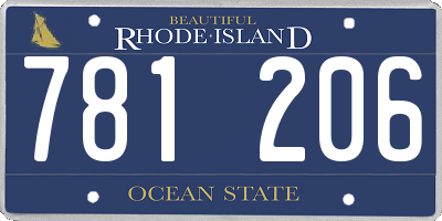 RI license plate 781206