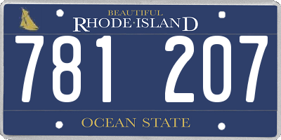 RI license plate 781207