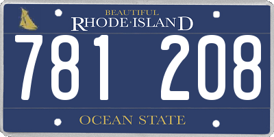 RI license plate 781208
