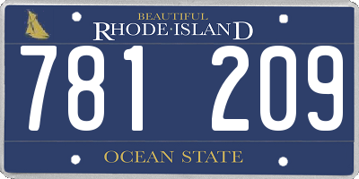RI license plate 781209