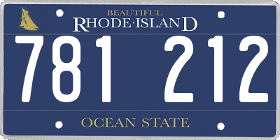 RI license plate 781212