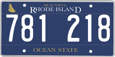 RI license plate 781218
