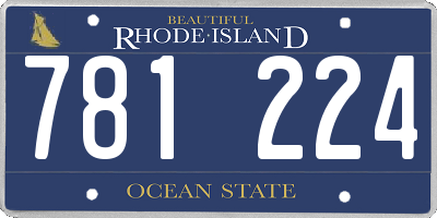 RI license plate 781224