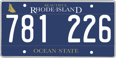 RI license plate 781226