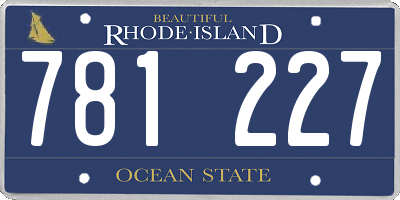 RI license plate 781227