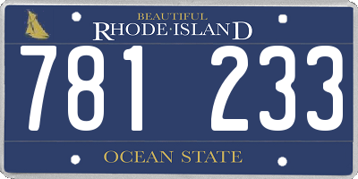 RI license plate 781233