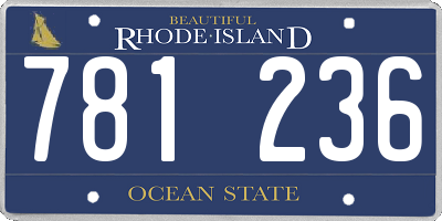 RI license plate 781236