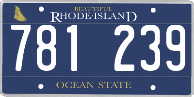 RI license plate 781239