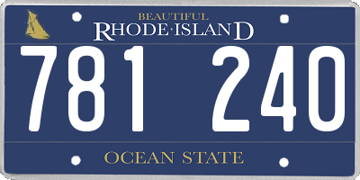 RI license plate 781240