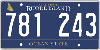 RI license plate 781243