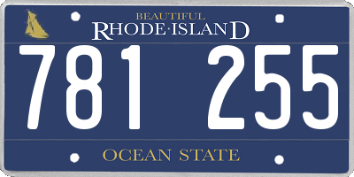 RI license plate 781255