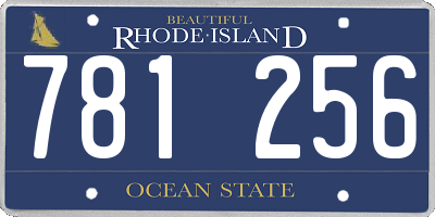 RI license plate 781256