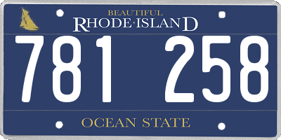 RI license plate 781258