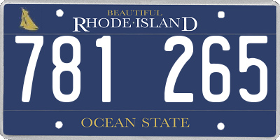 RI license plate 781265