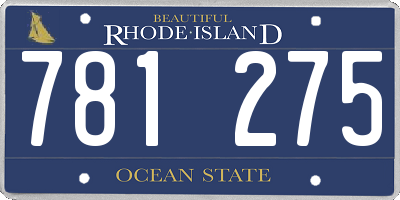 RI license plate 781275