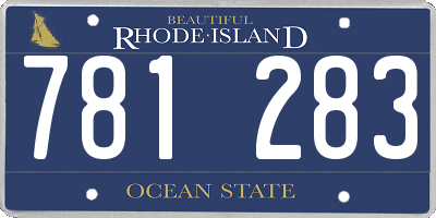 RI license plate 781283