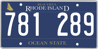 RI license plate 781289