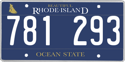 RI license plate 781293