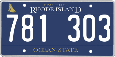 RI license plate 781303