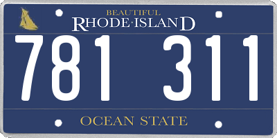 RI license plate 781311