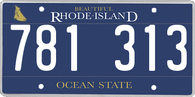 RI license plate 781313