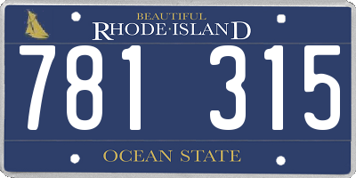 RI license plate 781315