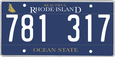 RI license plate 781317