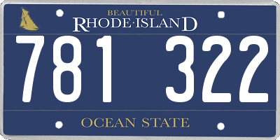 RI license plate 781322