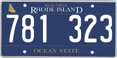 RI license plate 781323