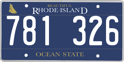 RI license plate 781326