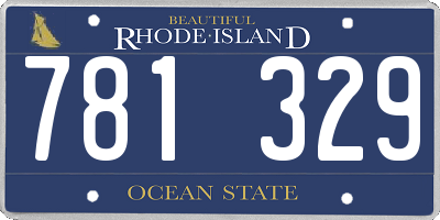 RI license plate 781329