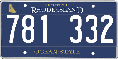 RI license plate 781332