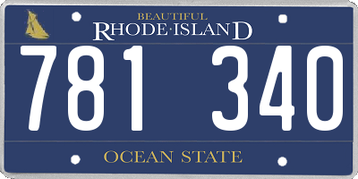RI license plate 781340