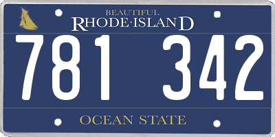 RI license plate 781342