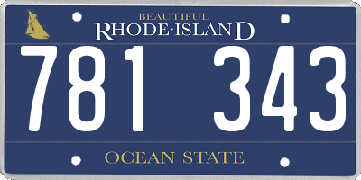 RI license plate 781343