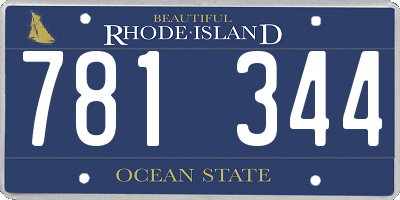RI license plate 781344