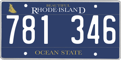 RI license plate 781346