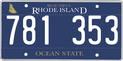 RI license plate 781353