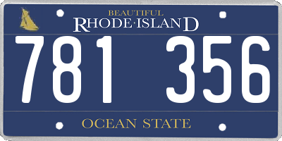 RI license plate 781356