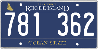 RI license plate 781362