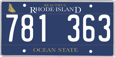 RI license plate 781363