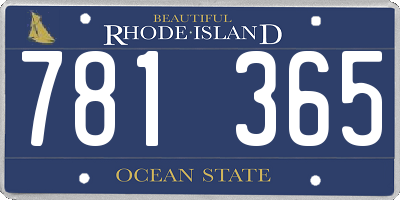 RI license plate 781365