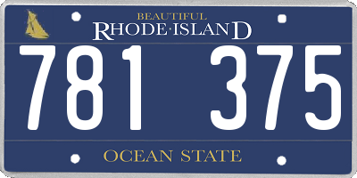 RI license plate 781375